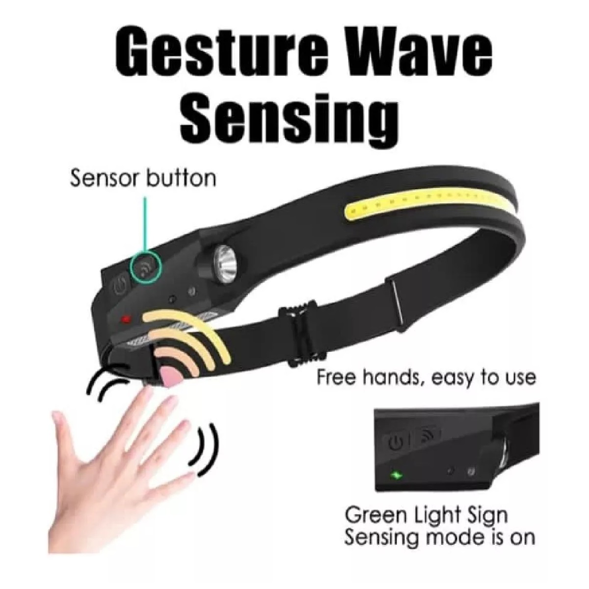 Miniatura 2 de Linterna frontal con sensor recargable